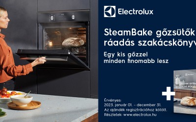 Electrolux Steam Bake gőzsütők ráadás szakácskönyvvel 2023.01.01-12.31.